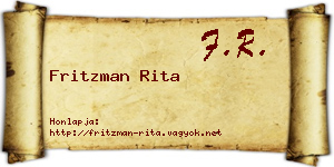 Fritzman Rita névjegykártya