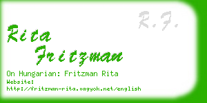 rita fritzman business card